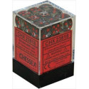 Chessex - D6 Brick 12mm Translucide Dice (36) - Smoke / Red