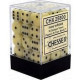 Chessex - D6 Brick 12mm Opaque Dice (36) - Ivory / Black