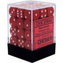 Chessex - D6 Brick 12mm Opaque Dice (36) - Red / White