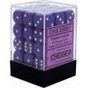 Chessex - D6 Brick 12mm Opaque Dice (36) - Purple / White