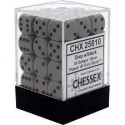 Chessex - D6 Brick 12mm Opaque Dice (36) - Grey / Black
