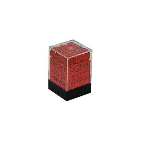 Chessex - D6 Brick 12mm Opaque Dice (36) - Red / Black