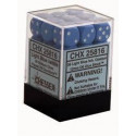 Chessex - D6 Brick 12mm Opaque Dice (36) - Light Blue / White
