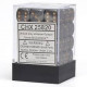 Chessex - D6 Brick 12mm Opaque Dice (36) - Dark Grey / Copper