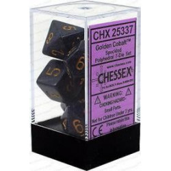 Chessex - Polyhedral 7-Die Set Speckled Dice (36) - Golden Cobalt
