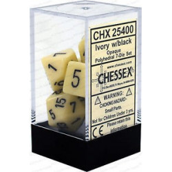 Chessex - Polyhedral 7-Die Set Opaque Dice (36) - Ivory / Black