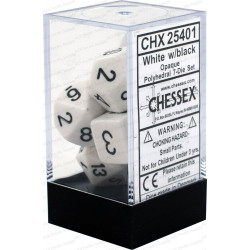 Chessex - Polyhedral 7-Die Set Opaque Dice (36) - White / Black
