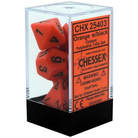 Chessex - Polyhedral 7-Die Set Opaque Dice (36) - Orange / Black