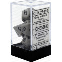Chessex - Polyhedral 7-Die Set Opaque Dice (36) - Grey / Black