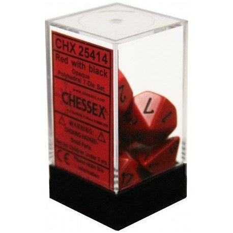 Chessex - Polyhedral 7-Die Set Opaque Dice (36) - Red / Black