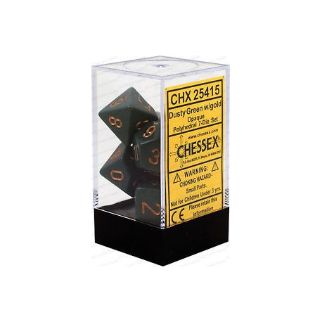 Chessex - Polyhedral 7-Die Set Opaque Dice (36) - Green / Gold