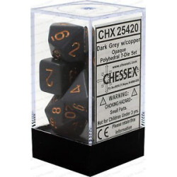 Chessex - Polyhedral 7-Die Set Opaque Dice (36) - Dark Grey / Copper