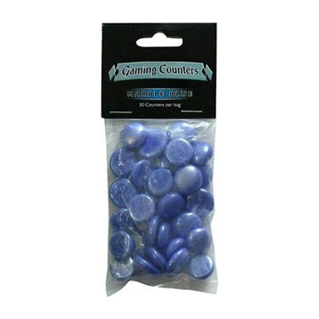 Gaming Counters - Marble Blue, 30ct
