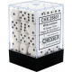 Chessex - D6 Brick 12mm Opaque Dice (36) - White / Black