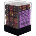 Chessex - D6 Brick 12mm Gemini Dice (36) - Purple-Red / Gold