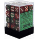 Chessex D6 Brick 12mm Gemini Dice (36) - Green-Red / White
