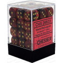 Chessex - D6 Brick 12mm Gemini Dice (36) - Black-Red / Gold