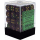 Chessex D6 Brick 12mm Gemini Dice (36) - Green-Purple / Gold