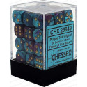 Chessex - D6 Brick 12mm Gemini Dice (36) - Purple-Teal / Gold