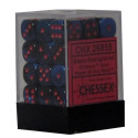 Chessex - D6 Brick 12mm Gemini Dice (36) - Black-Starlight / Red