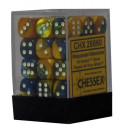 Chessex - D6 Brick 12mm Gemini Dice (36) - Masquerade-Yellow / White
