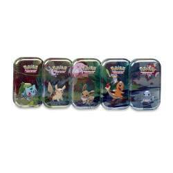 Pokemon - Kanto Friends Mini Tin - Set (Pikachu + Eevee + Bulbasaur + Charmander + Squirtle)