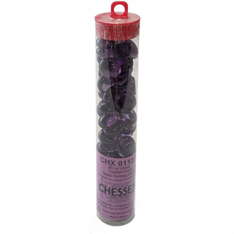 Chessex - Glass Gaming Stones Tube (40+) - Crystal Purple