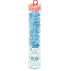 Chessex - Glass Gaming Stones Tube (40+) - Crystal Light Blue