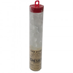 Chessex - Glass Gaming Stones Tube (40+) - Crystal Clear Frosted