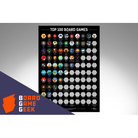 TopScratch - Top 100 Board Games [2020 BGG Edition] Scratch Poster