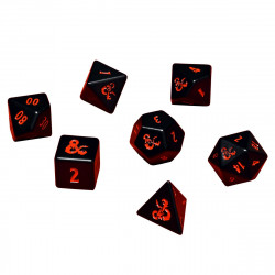 Ultra Pro - Dungeons & Dragons Heavy Metal RPG Dice Set - Black and Red