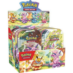 Pokemon - SV08.5 Prismatische Entwicklungen - Mini Tin Display (8 Mini Tins)